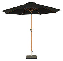 Parasoll m/vev Teak/Svart Ø3 m Sunlife